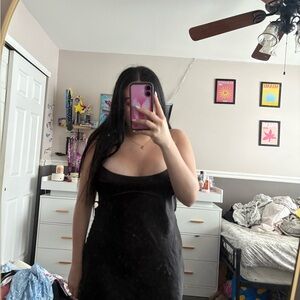 Zara Black Slip Dress with Thin Straps